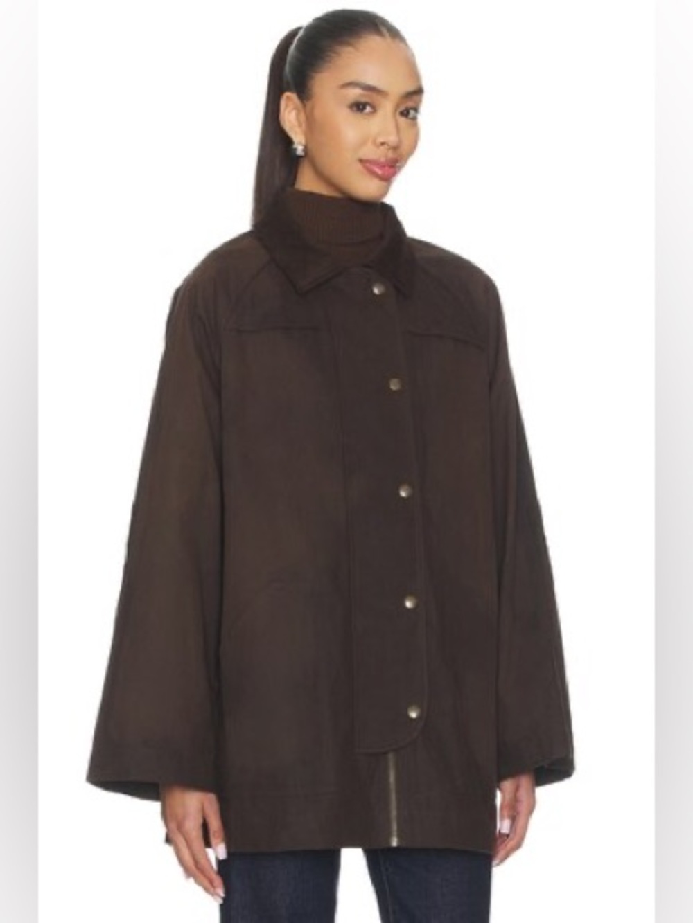 Tularosa Riley Waxed Canvas Barn Jacket in Espresso Brown - Picture 3 of 11